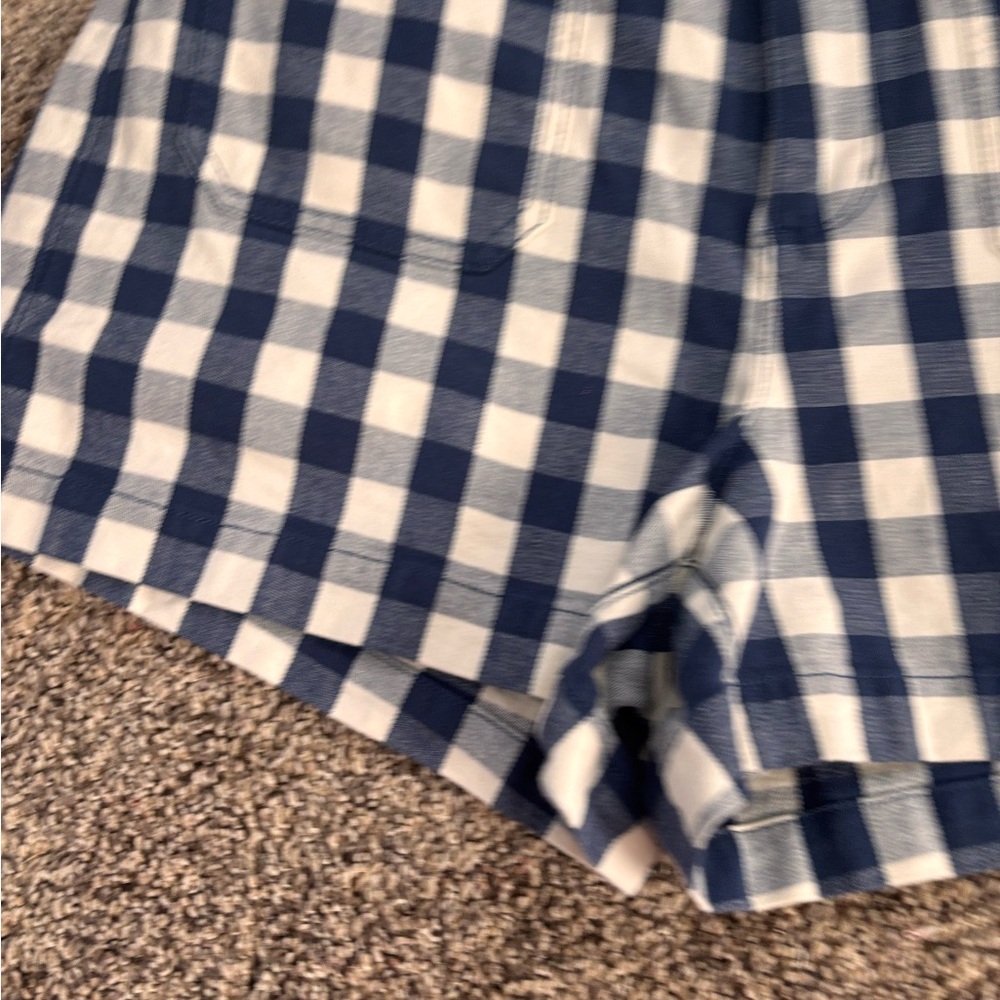 J. Crew Blue & White Gingham Check Flat Front Shorts - Picture 9 of 9